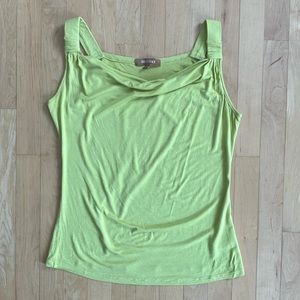 2/$20 Yellowy-green Ellen Tracy draped tank top Medium